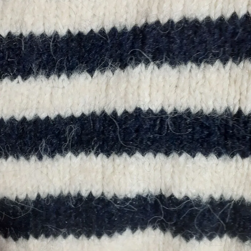 Nwot Zara Wool Blend Cream And Navy Striped Sweater - Picture 3 of 14